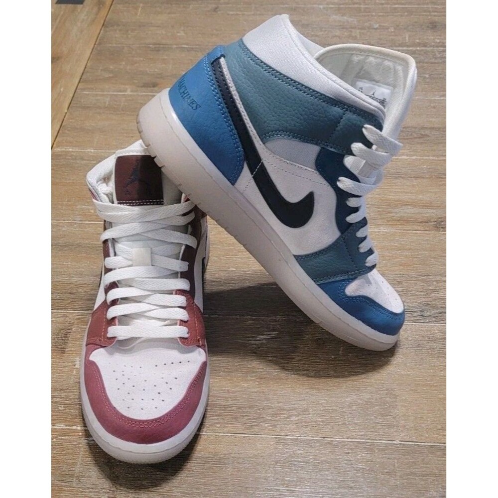 SZ 7.5 Air Jordan 1 Mid Anti Gravity Machines Women's Basketball Shoes Red Blue